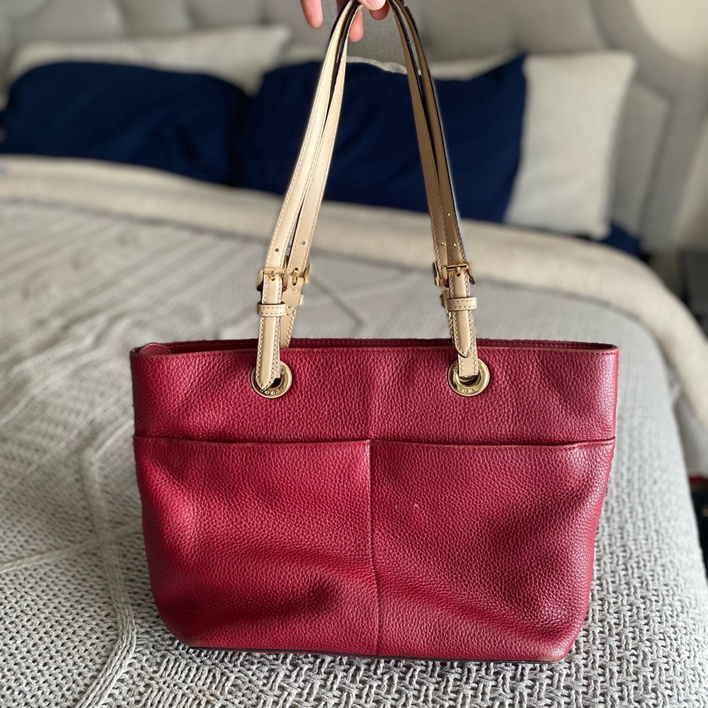 MK Bedford Top-Zip Leather Tote Burgundy - Picture 10 of 10